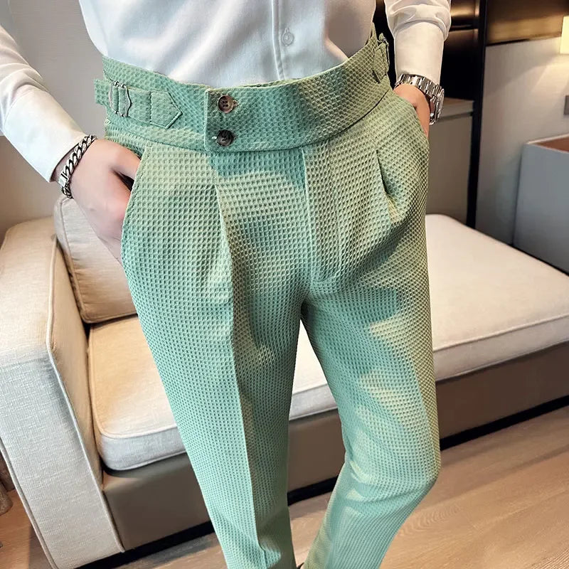 Luxe Pantalones Hombre Waffle Business britches for Men