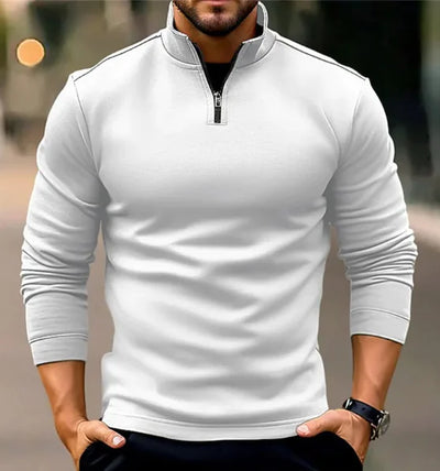 Luxe Long-sleeve Zipper Men's Sports Polo Shirt