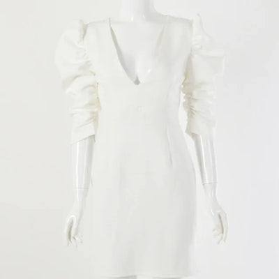 Luxe White Classic Femme Dress