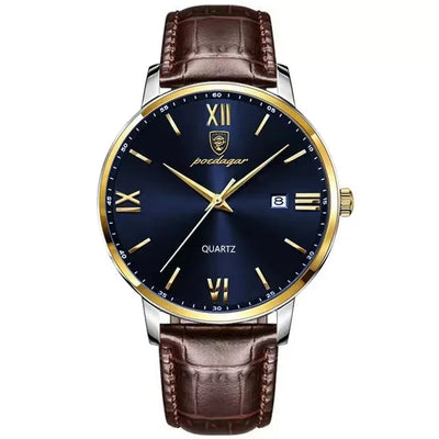 Luxe Leather Men's Quartz Watch