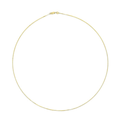 Unisex Solid 14K Gold 0.75mm Classic Box Chain Necklace