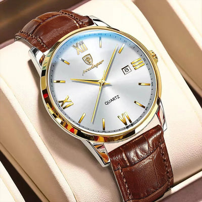 Luxe Leather Men's Quartz Watch