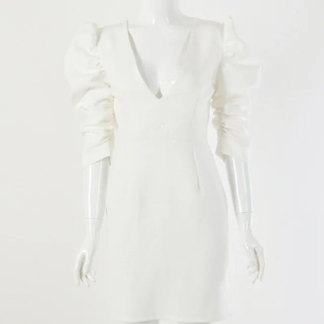 Luxe White Classic Femme Dress